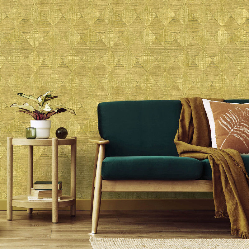 media image for Raffia Wallpaper in Mustard 266