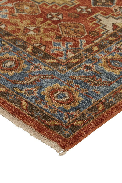 product image for Irie Hand Knotted Rust and Blue Rug by BD Fine Corner Image 1 39