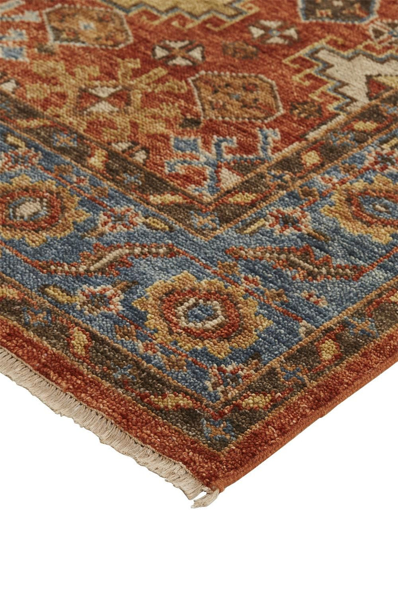 media image for Irie Hand Knotted Rust and Blue Rug by BD Fine Corner Image 1 264