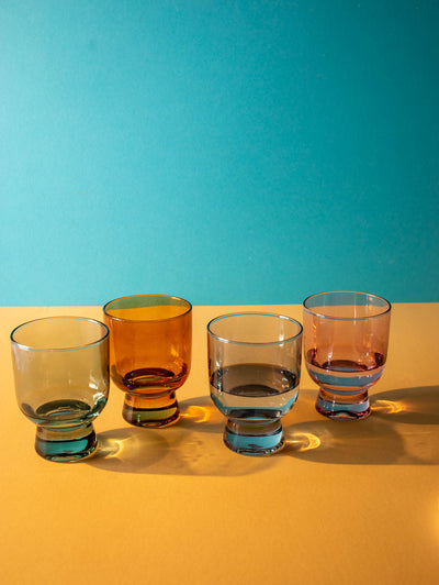 product image for 6 oz drinking glass 4 colors set of 4 6 6