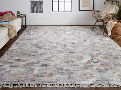 product image for Elstow Hand Woven Blue and Tan Rug by BD Fine Roomscene Image 1 19