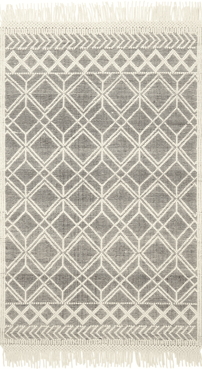 media image for Holloway Hand Woven Black / Ivory Rug Flatshot Image 1 246