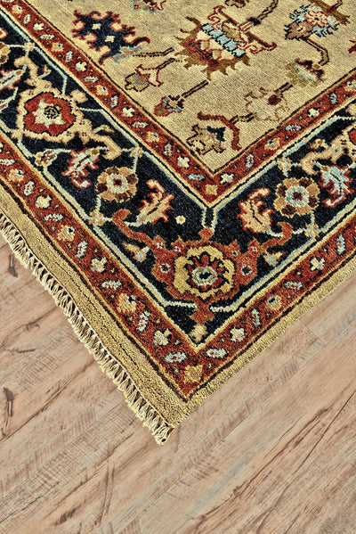 product image for Alden Hand Knotted Gold and Rust Rug by BD Fine Corner Image 1 57