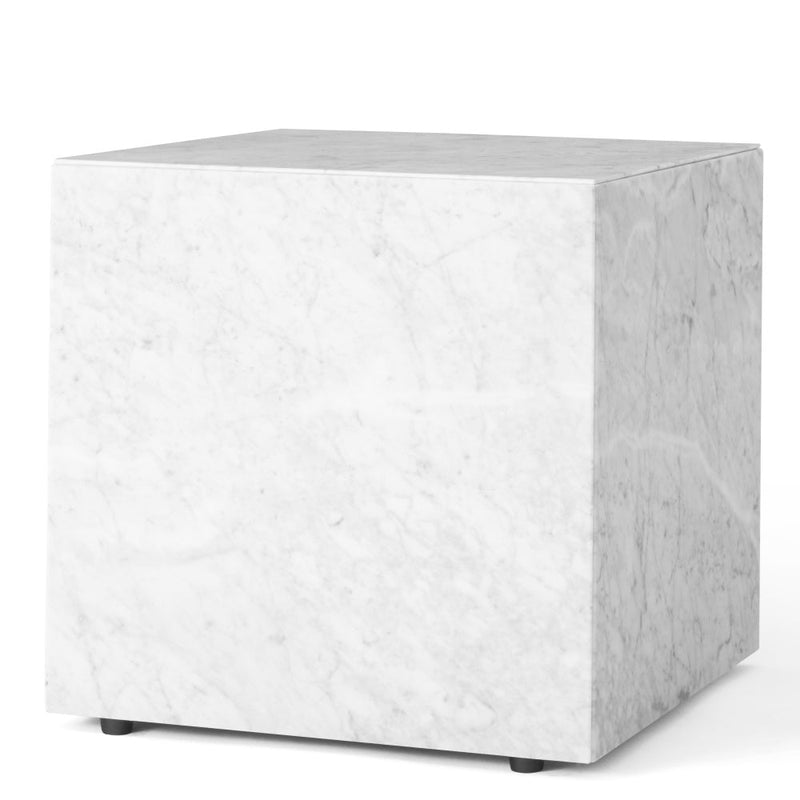 media image for Plinth Table Cubic in White Carrara Marble design by Menu 260