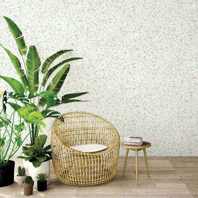 product image for Terrazzo Wallpaper in Aqua/Mica from the Evergreen Collection by Galerie Wallcoverings 92