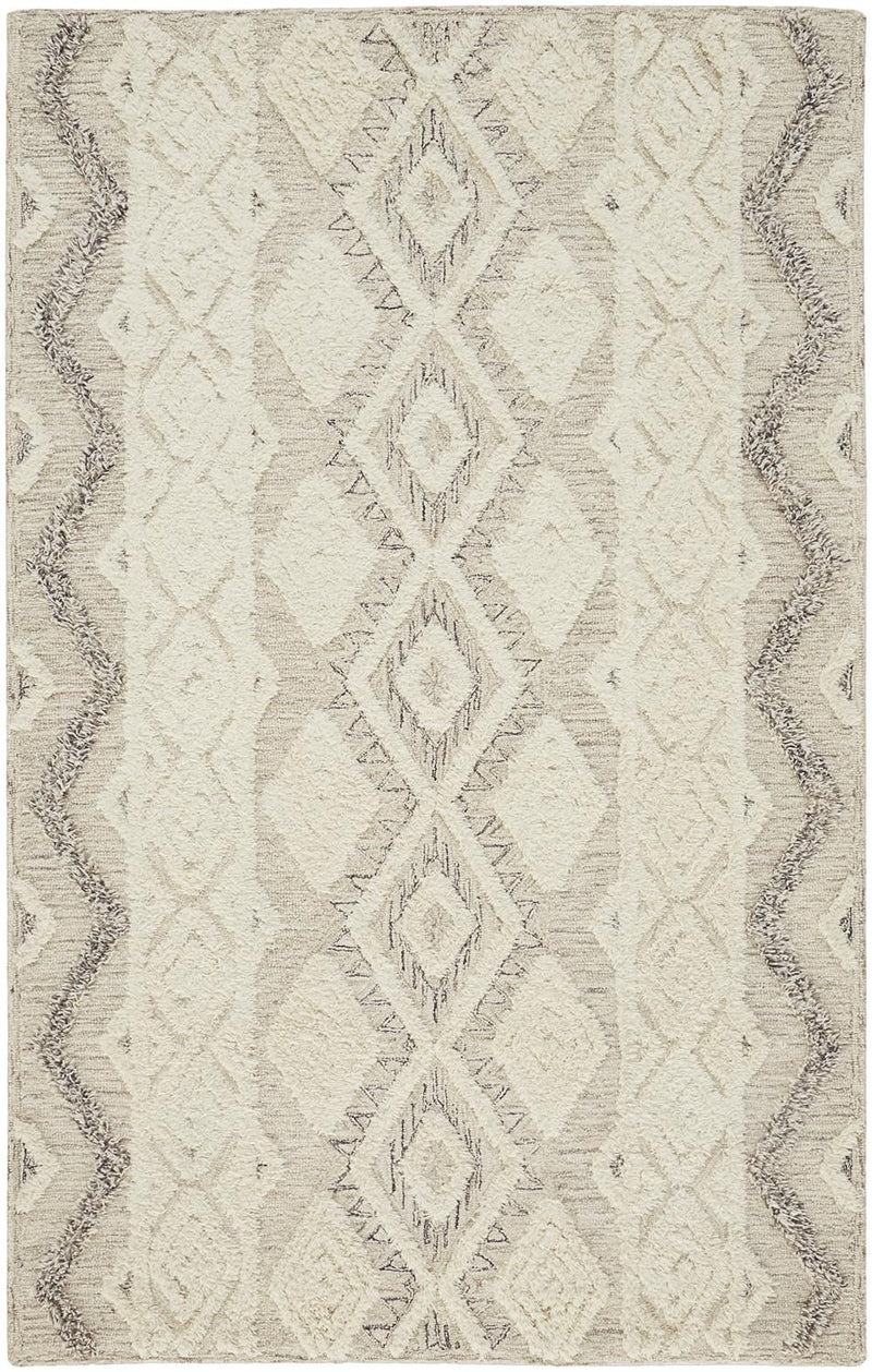 media image for Elika Hand Tufted Ivory and Gray Rug by BD Fine Flatshot Image 1 21