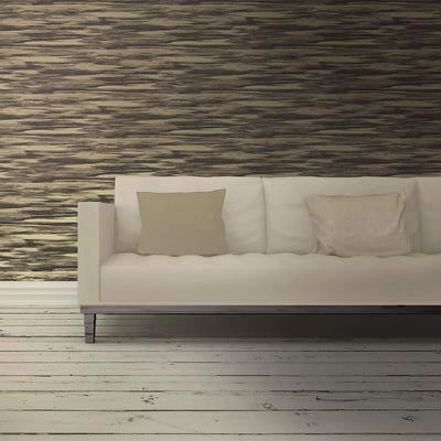 product image for Painterly Horizontal Lines Wallpaper in Charcoal/Silver 3