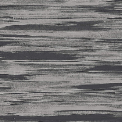 product image of Painterly Horizontal Lines Wallpaper in Charcoal/Silver 52