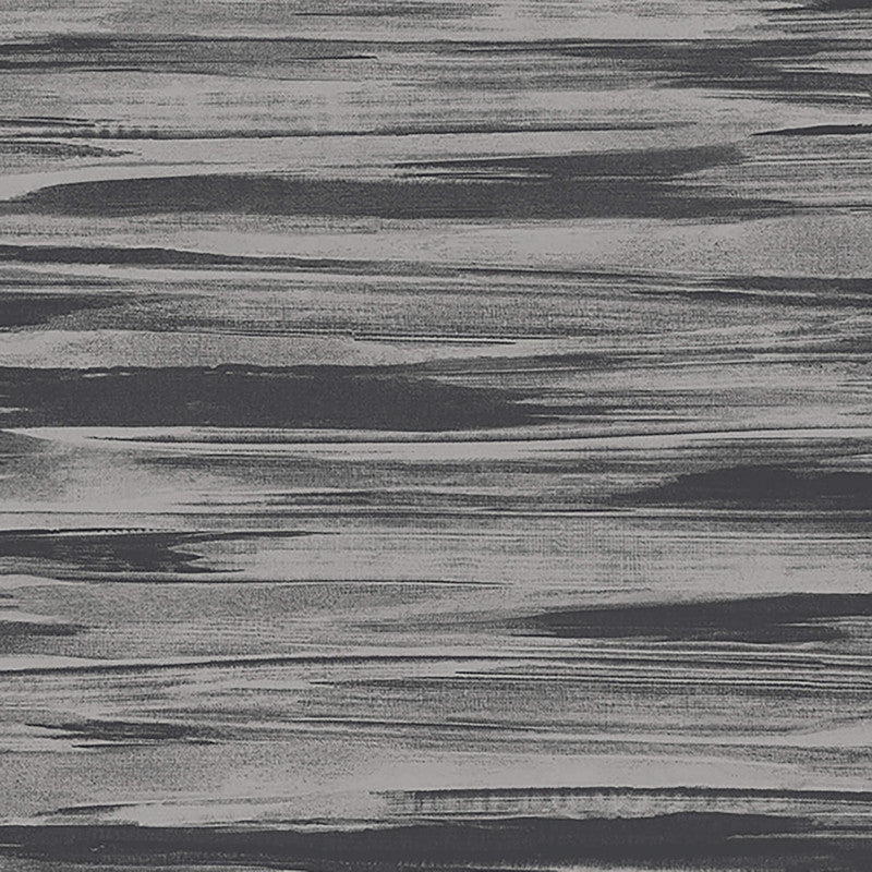 media image for Painterly Horizontal Lines Wallpaper in Charcoal/Silver 281