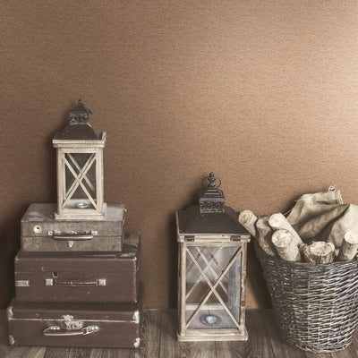 product image for Faux Weave Wallpaper in Burnt & Raw Umber 42