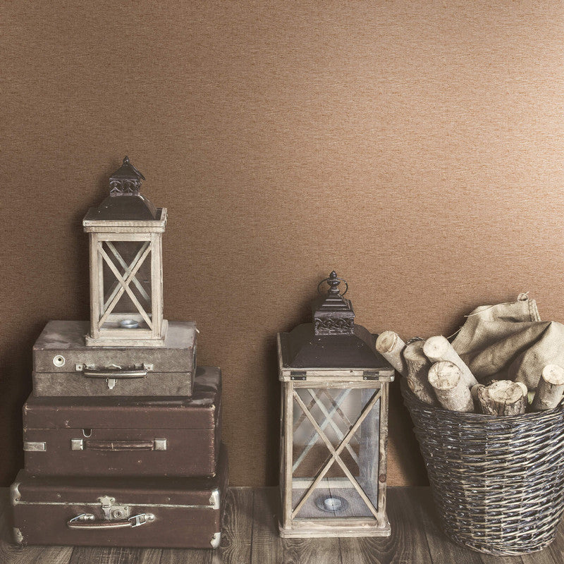 media image for Faux Weave Wallpaper in Burnt & Raw Umber 289