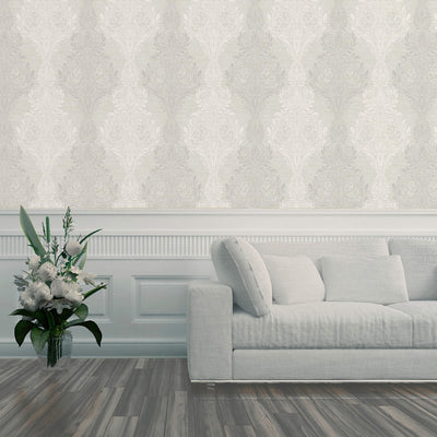 product image for Damask Beaded Wallpaper in Light Taupe 26