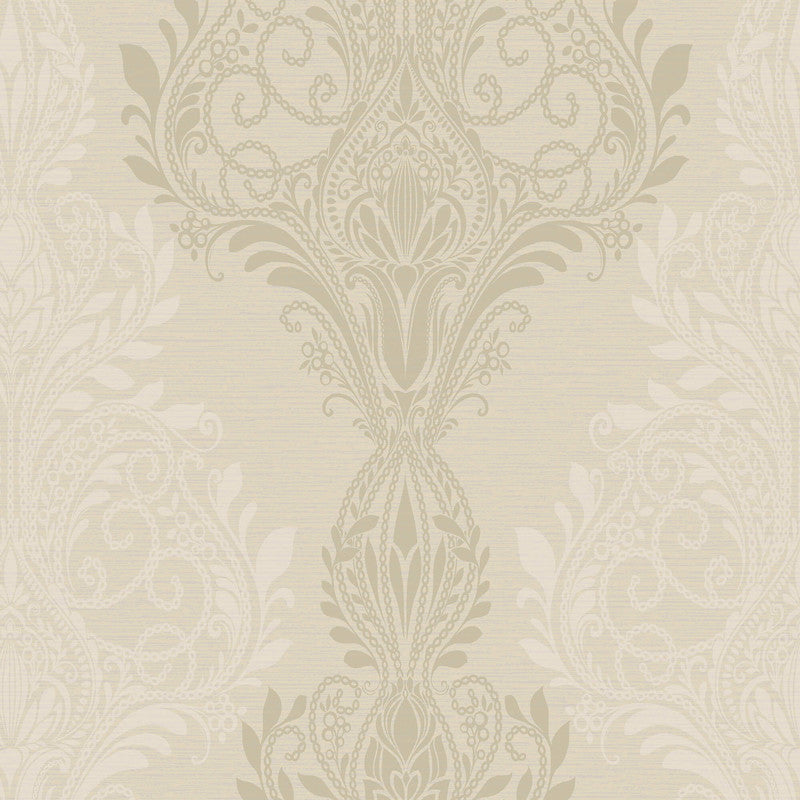 media image for Damask Beaded Wallpaper in Light Taupe 246