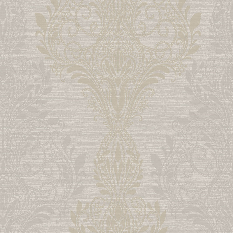 media image for Damask Metallic Wallpaper in Gold/Taupe 20