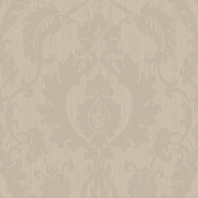 product image of Beaded Damask Wallpaper in Taupe/Gold 535