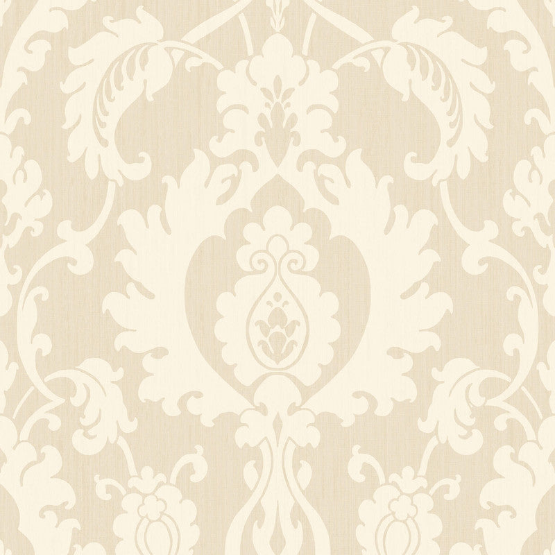 media image for Damask Wallpaper in Ivory/Gold 281