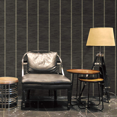 product image for Faux Grasscloth Stripes Distressed Wallpaper in Espresso 48