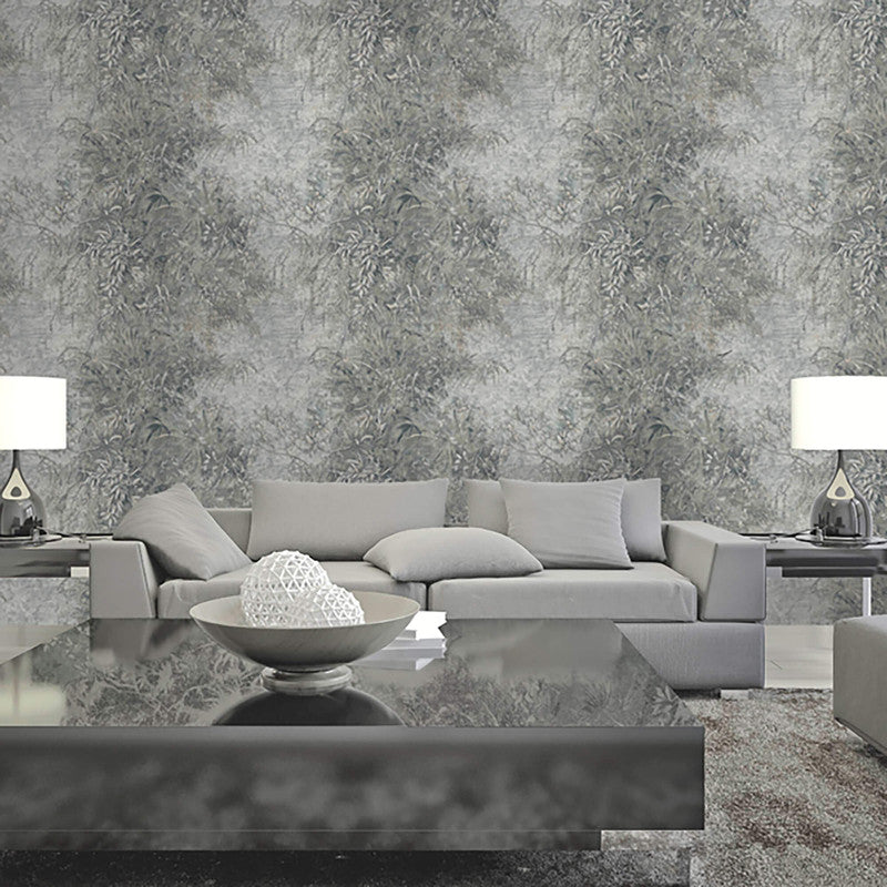 media image for Abstract Leaf Textured Wallpaper in Grey/Brown 290