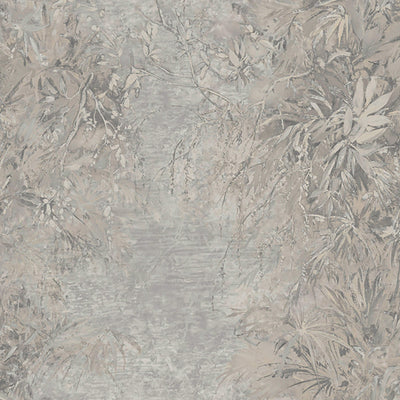product image for Abstract Leaf Textured Wallpaper in Grey/Brown 72