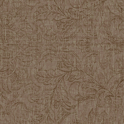 product image of Damask Textured Wallpaper in Dark Brown 533