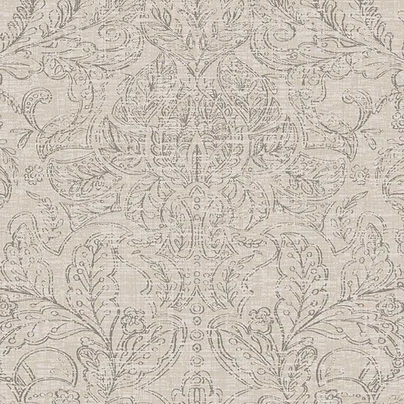 media image for Sample Damask Textured Wallpaper in Grey 240