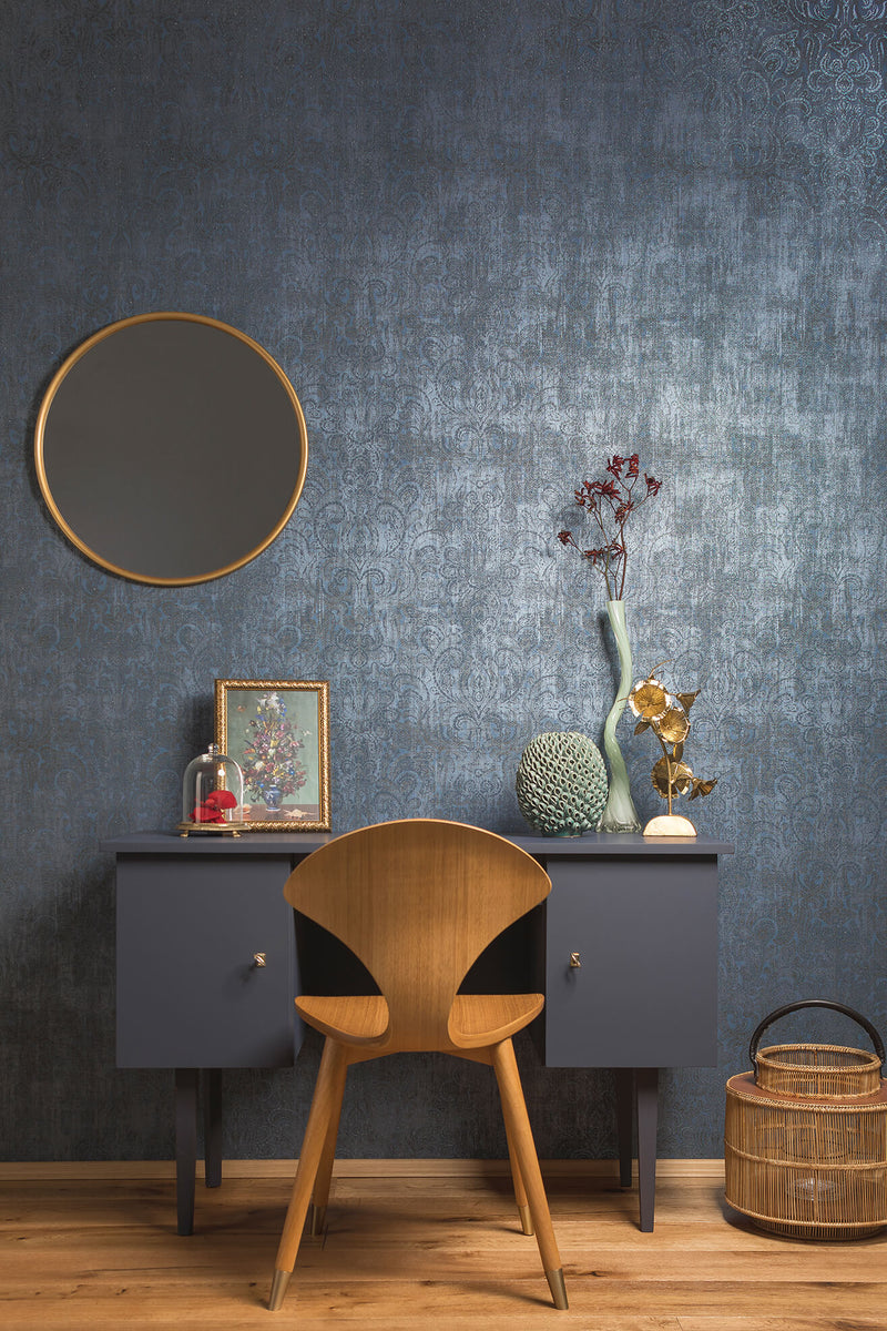 media image for Aphrodite Midnight Blue Wallpaper from the Adonea Collection by Galerie Wallcoverings 211
