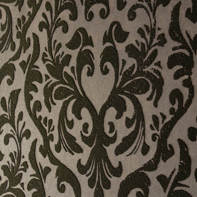 product image for Mayfair Flock Wallpaper in Dark Brown 48