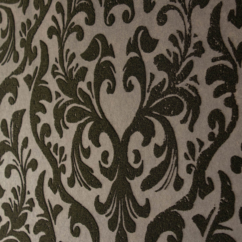 media image for Mayfair Flock Wallpaper in Dark Brown 292