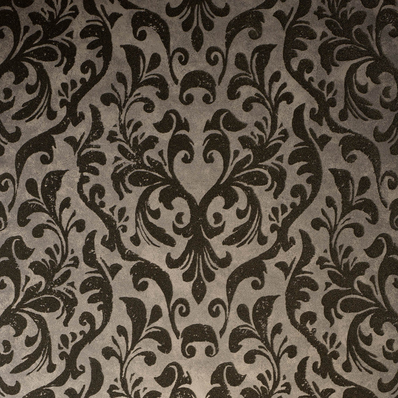 media image for Mayfair Flock Wallpaper in Dark Brown 296