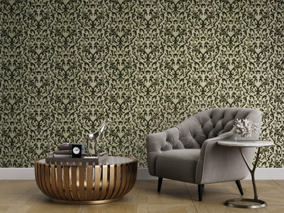 product image for Mayfair Flock Wallpaper in Sage Green 13