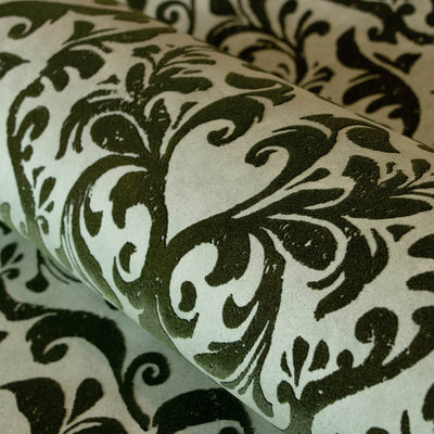 product image for Mayfair Flock Wallpaper in Sage Green 48