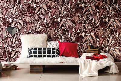 product image for Elephant Leaf Wallpaper in Red 96