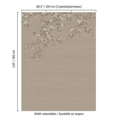 product image for Apple Blossom Wall Mural in Brown/Taupe 69