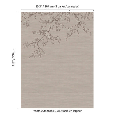 product image for Apple Blossom Wall Mural in Taupe/Mauve 7