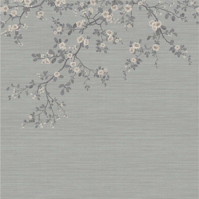 media image for Apple Blossom Wall Mural in Blue/Grey 261