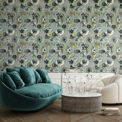 product image for Felice Wild Garden Wallpaper in Spirulina 18