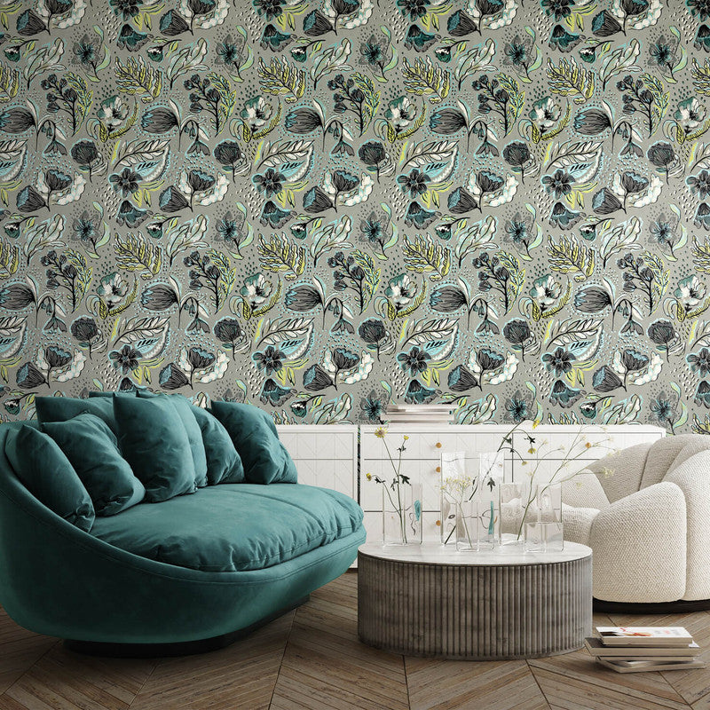 media image for Felice Wild Garden Wallpaper in Spirulina 238