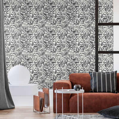 product image for Lana Brussels Lace Wallpaper in Black Cumin 89
