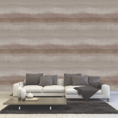 product image for Horizontal Ombre Stripe Wallpaper in Taupe/Mauve 64