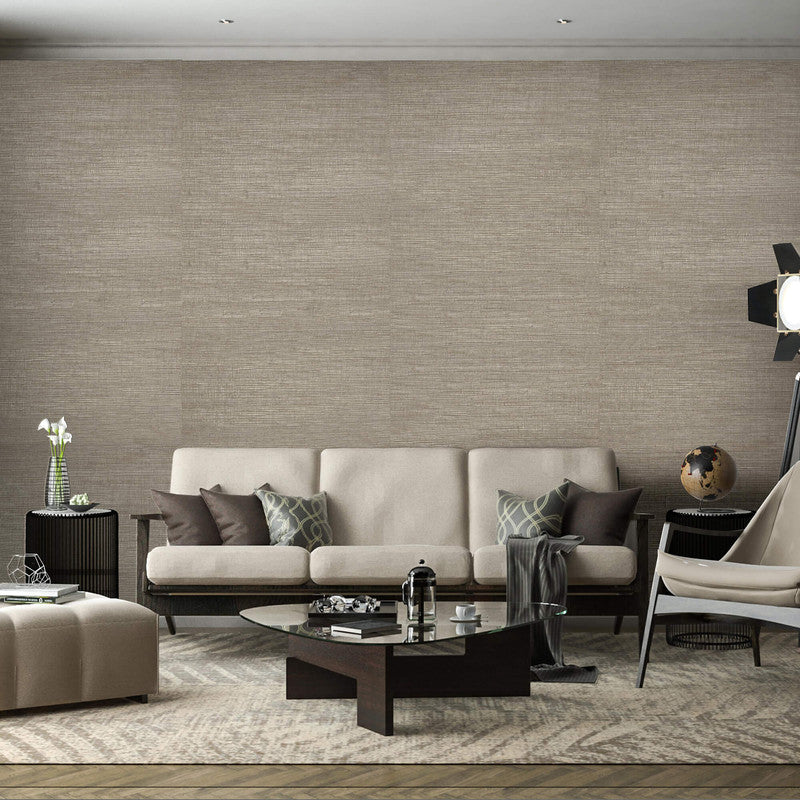 media image for Grasscloth Fine Woven Wallpaper in Espresso/Silver 211