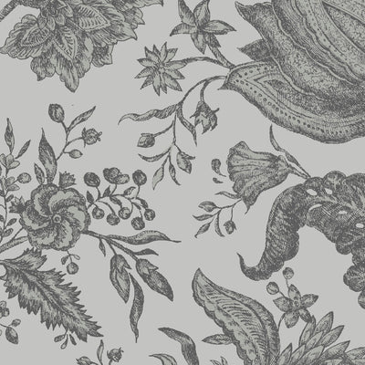 product image of Floral Foliage Crosshatch Wallpaper in Grey/Silver 582