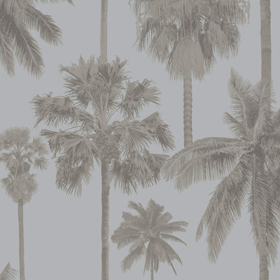 product image of Palm Print Contemporary Wallpaper in Taupe/Steel Blue 550