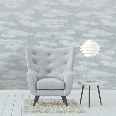 product image for Clouds & Striae Wallpaper in Steel Blue 94