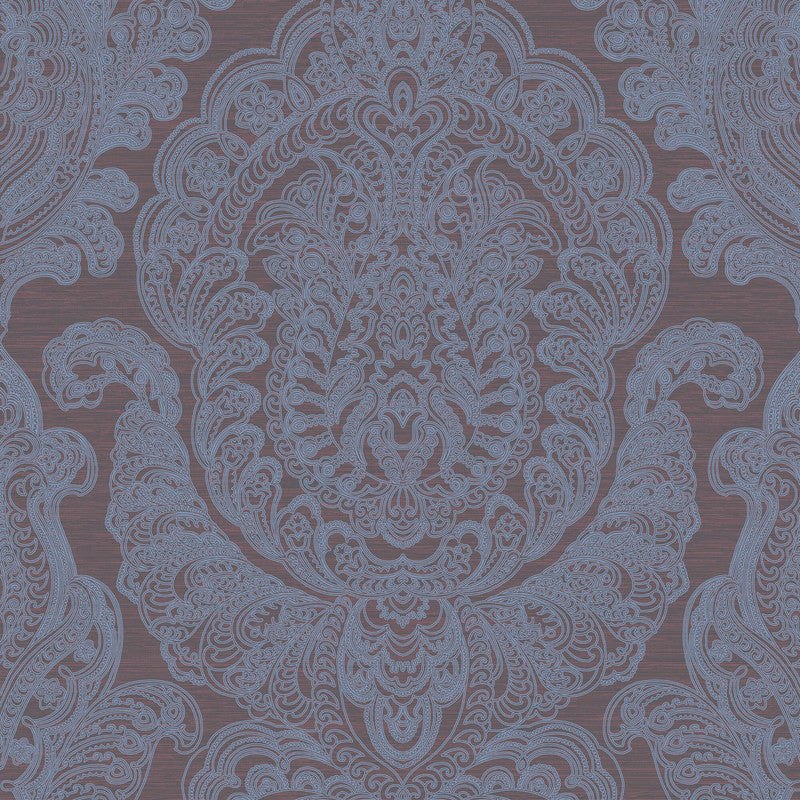 media image for Damask Pearlized & Striae Wallpaper in Silver/Purple 233