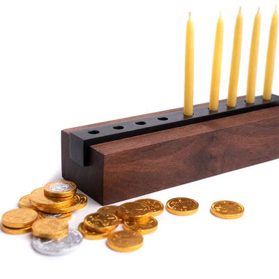 product image for Menorah Modern Wood and Steel in Walnut 40