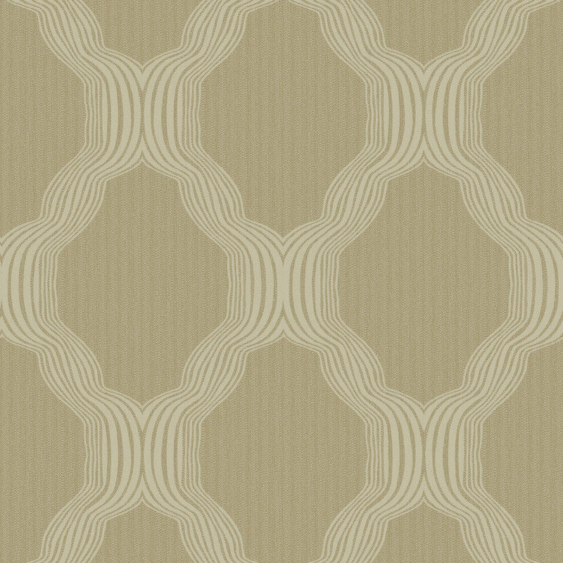 media image for Beaded Ogee Traditional Wallpaper in Gold/Beige 217