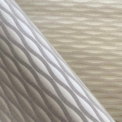 product image for Wavy Lines Beaded Textural Wallpaper in Silver/Grey 62