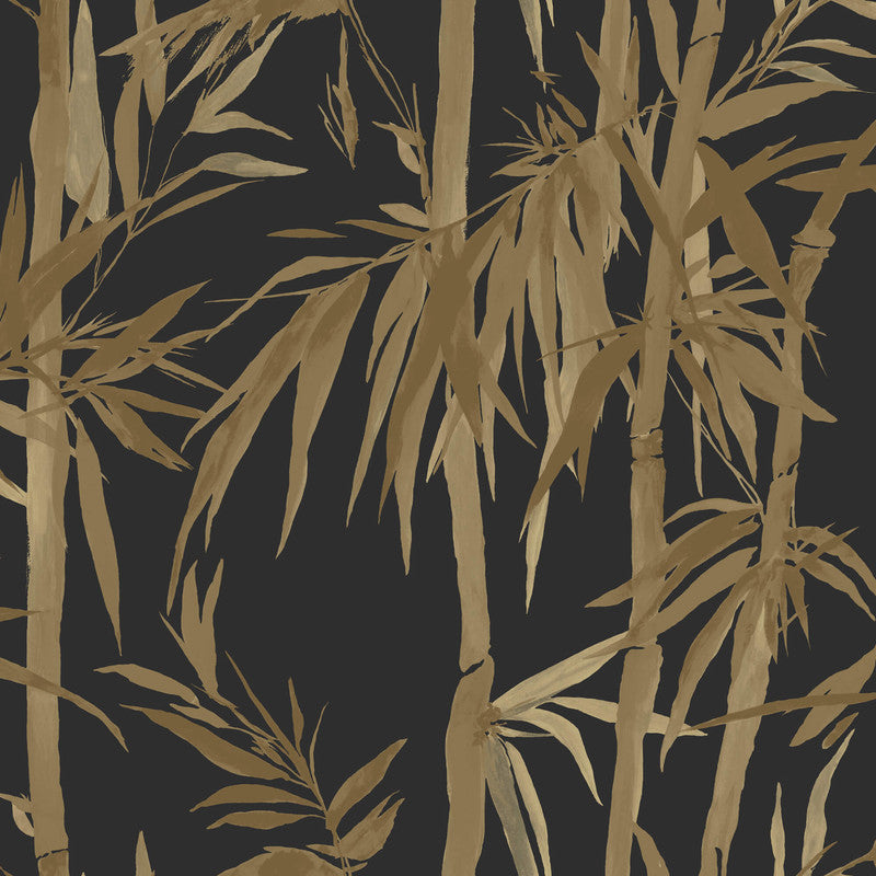 media image for Foliage Silhouette Wallpaper in Black/Gold 297