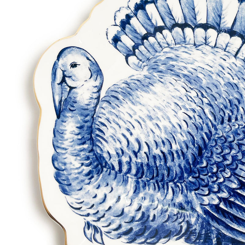 media image for Blue and White Turkey Plate 262