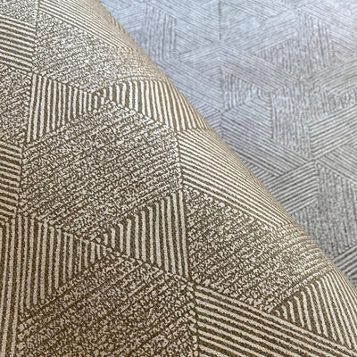 product image for Abstract Geo Modern Wallpaper in Bronze/Grey 39
